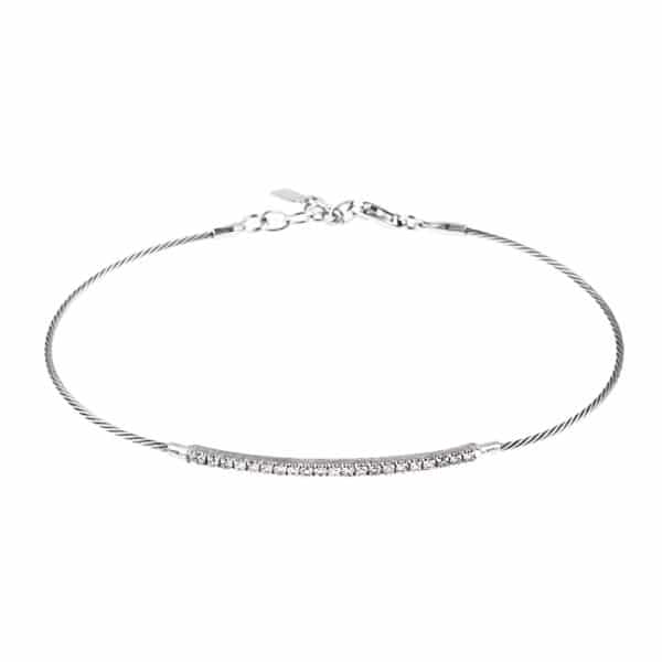 Diamond Cable Bracelet White