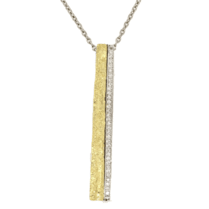 Gold and Diamond Bar Necklace