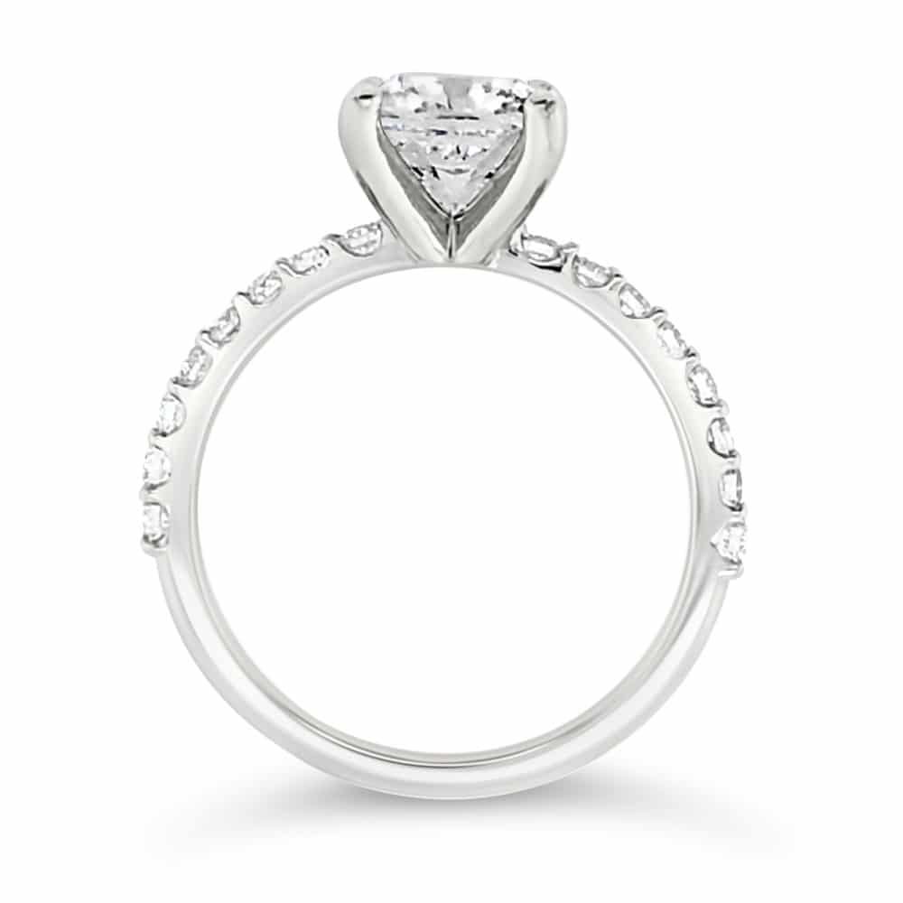 50 Pointer Princess Cut Halo Diamond Platinum Solitaire Engagement Rin