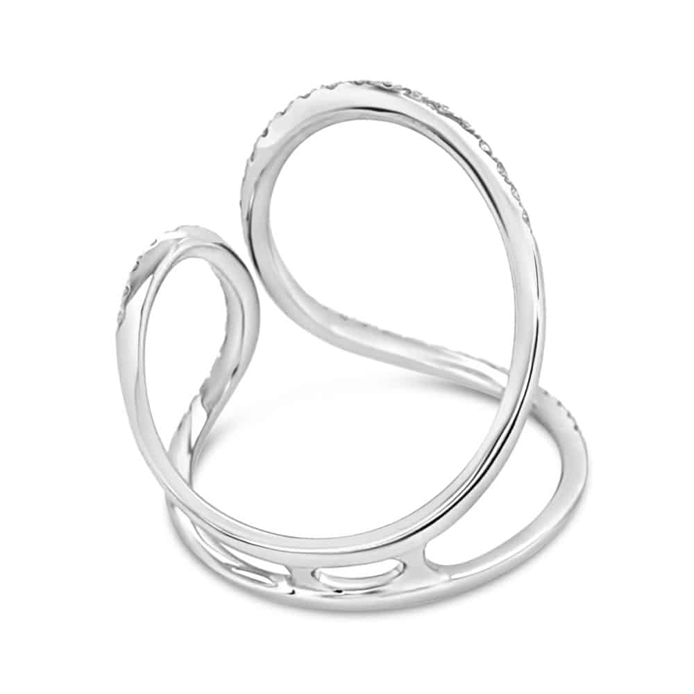 Pave' Diamond Open Loop Ring Rear View